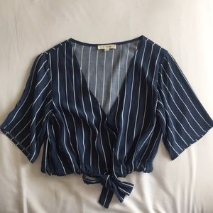 striped crop top xs